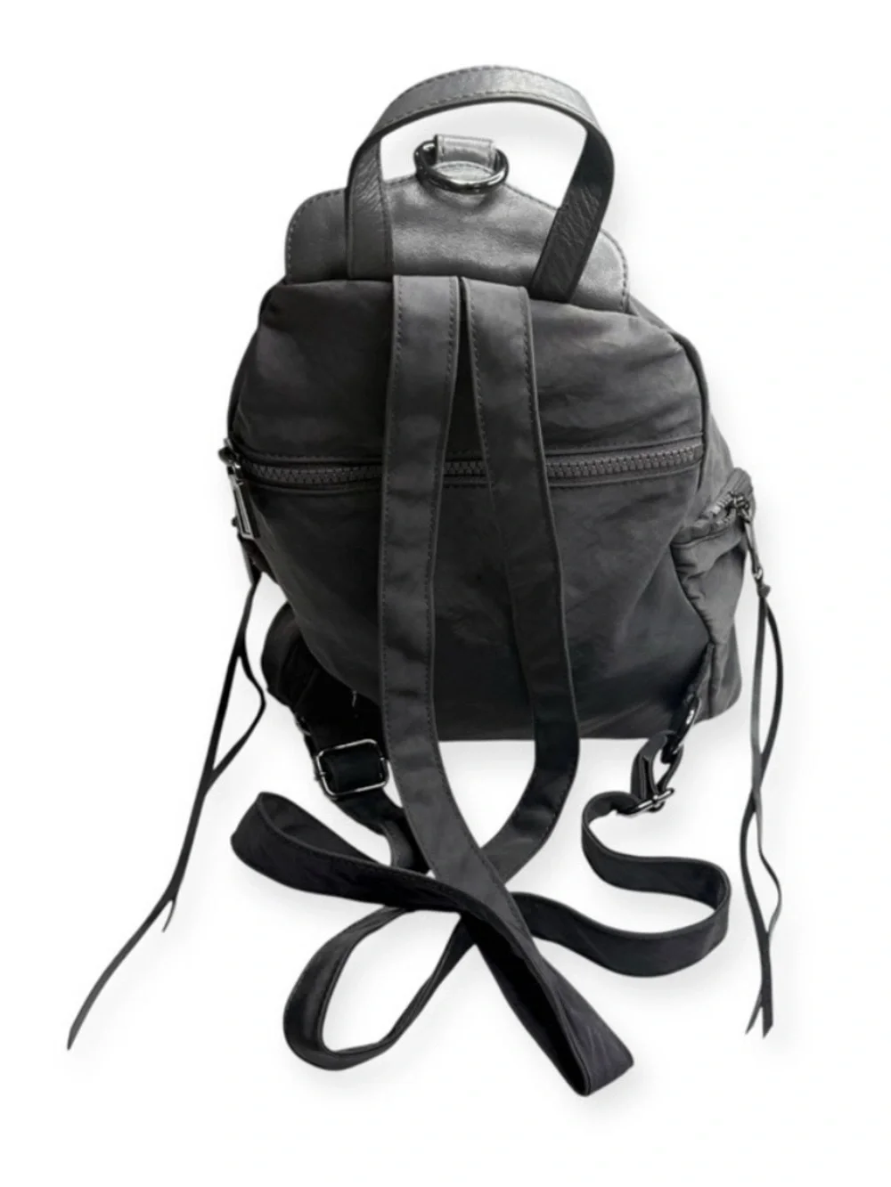 Rebecca Minkoff ♕ Julian Nylon Backpack Bag ♕ Washed Black ♕ Clasps Zips ♕